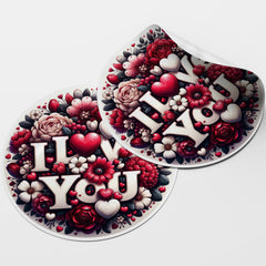 I Love You 1 Circle Stickers