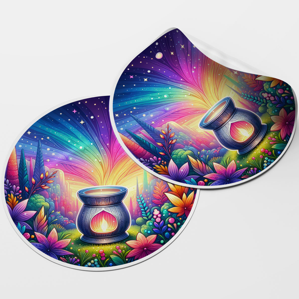 Magical Wax Melt Burner 4 Circle Stickers