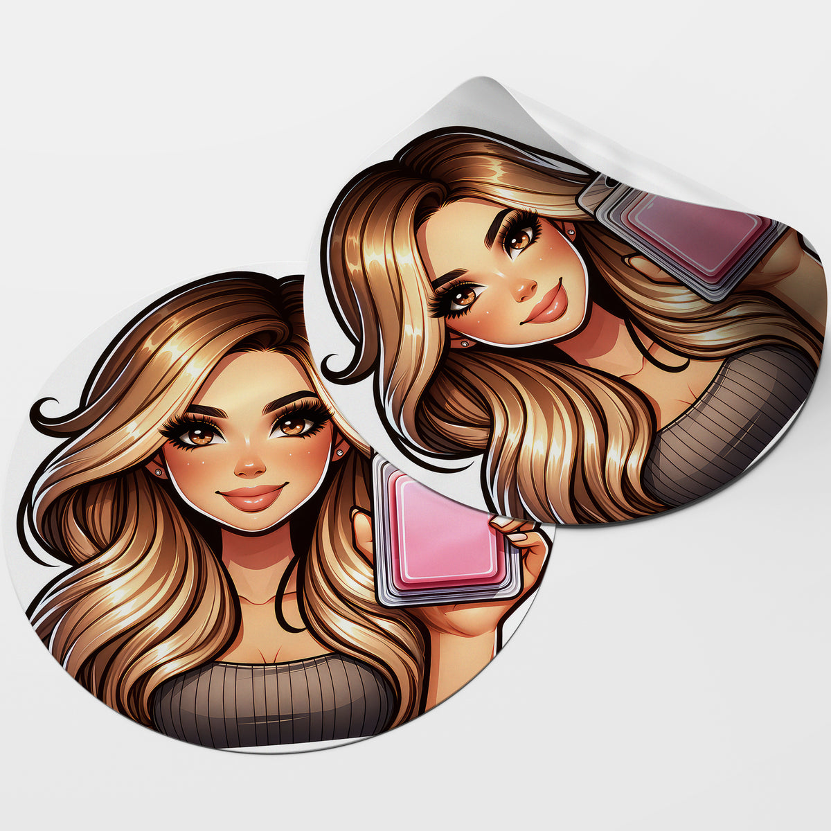 Mousy Hair Woman Wax Melt Avatar 1 Circle Stickers