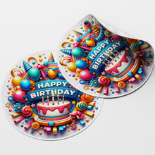 Load image into Gallery viewer, Happy Birthday 8 Circle Stickers

