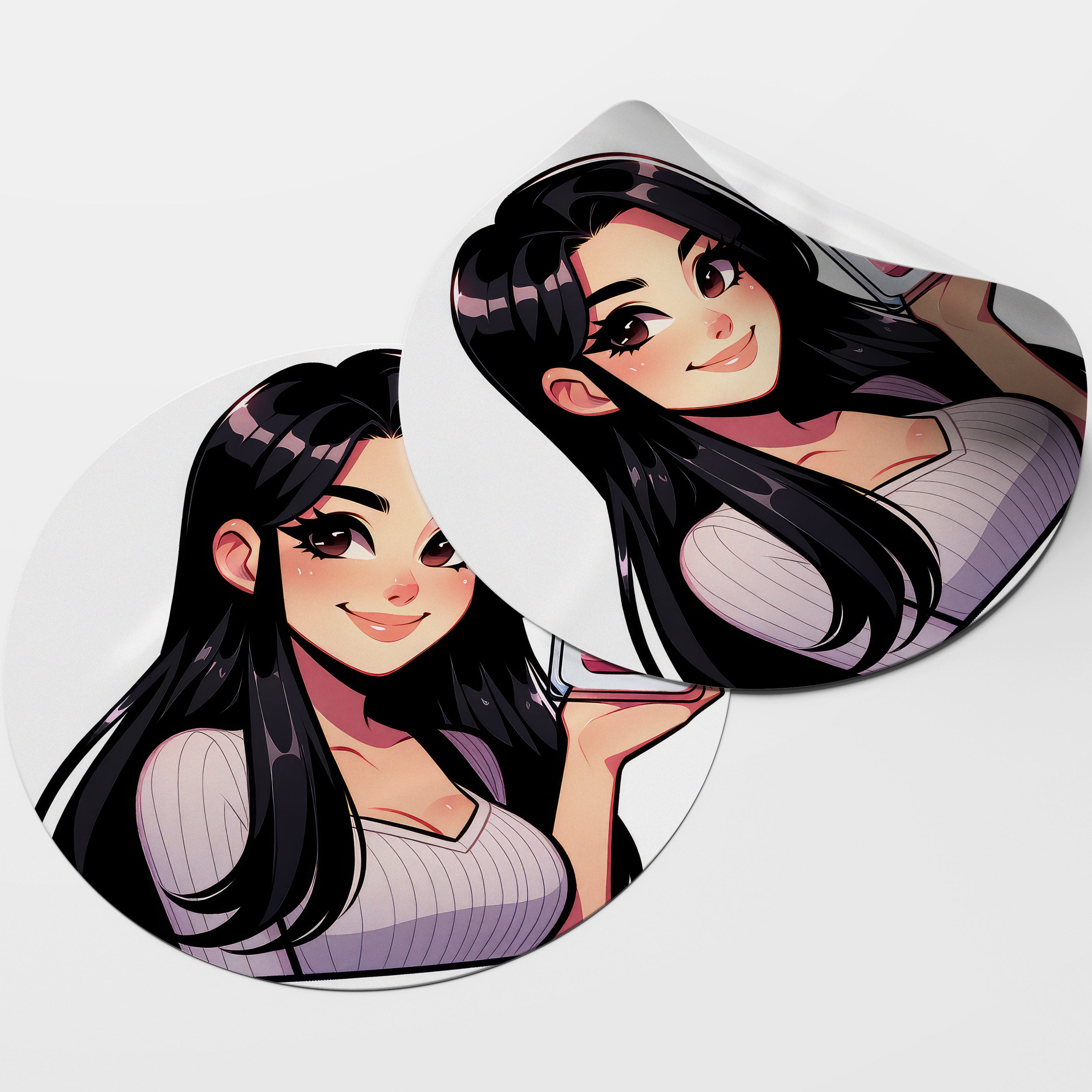 Black Hair Woman Wax Melt Avatar 2 Circle Stickers