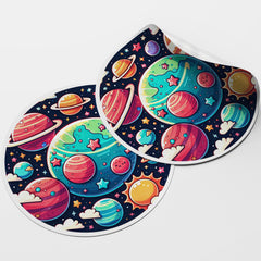 Planets 3 Circle Stickers