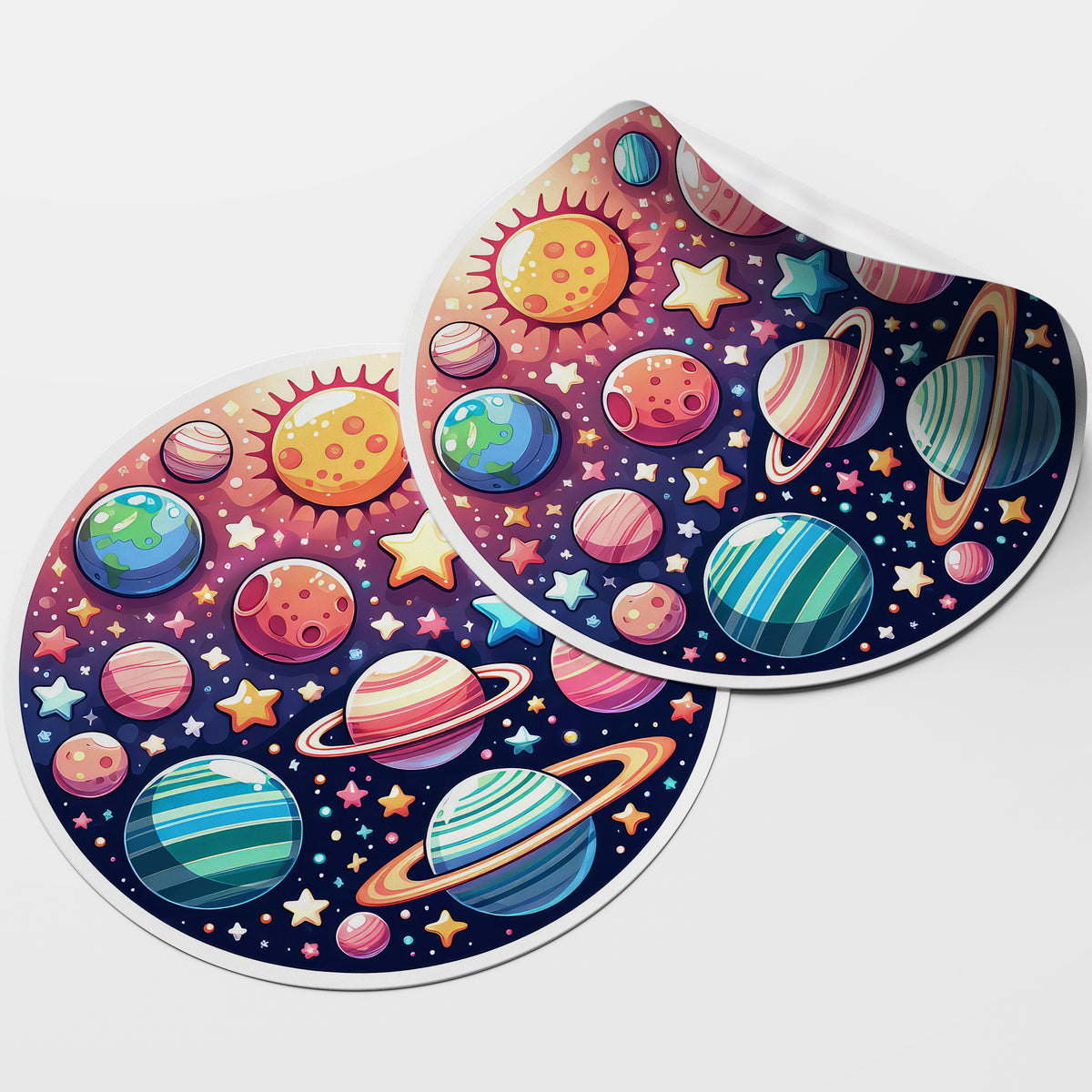 Planets 1 Circle Stickers