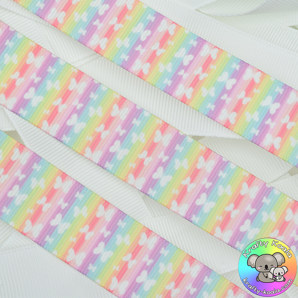 Pastel Butterflies - Patterned Grosgrain Ribbon