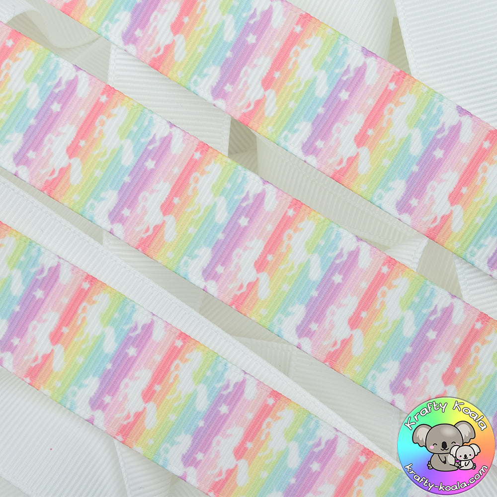 Pastel Unicorns - Patterned Grosgrain Ribbon