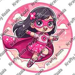 Pink Girl Superhero 2 Digital Design