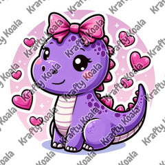 Purple Dinosaur 1 Circle Digital Design