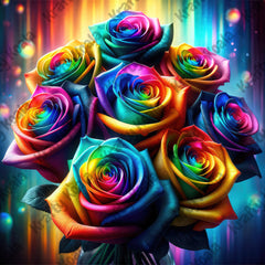 Rainbow Roses 1 Digital Design