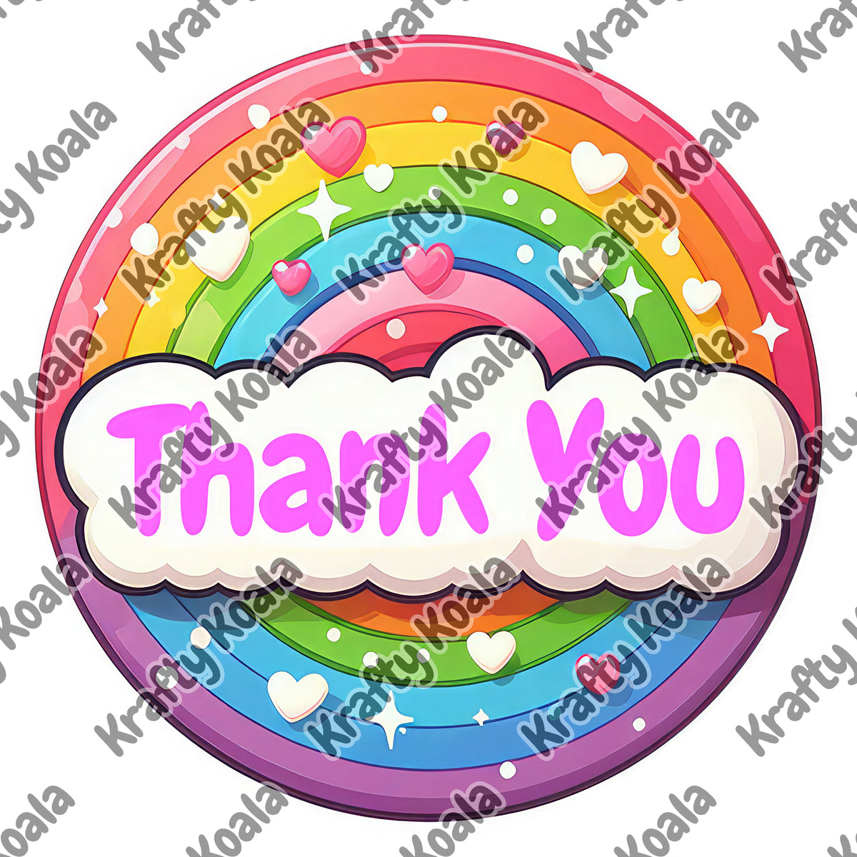 Rainbow Thank You 1 Circle Digital Design