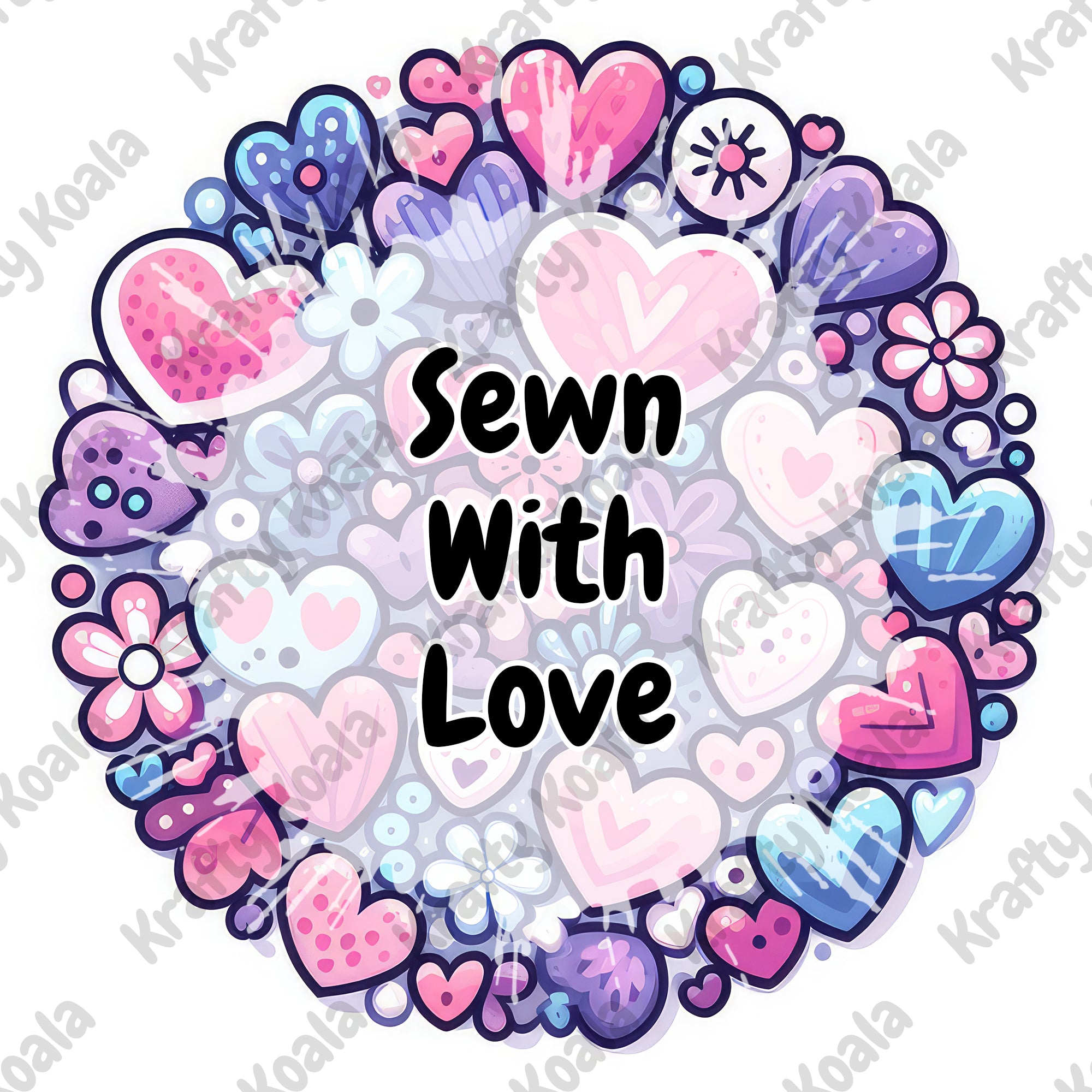 Sewn With Love Circle Stickers