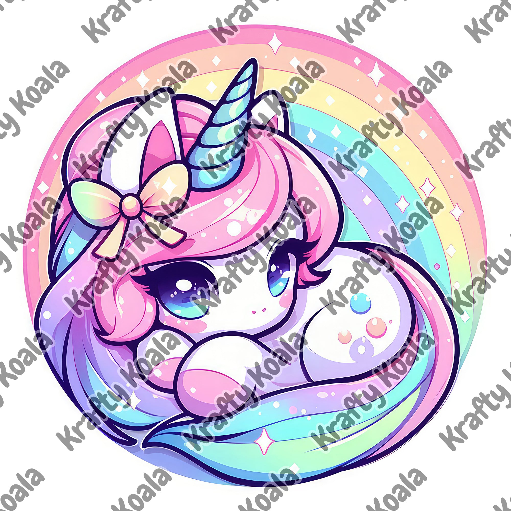 Unicorn 1 Circle Stickers