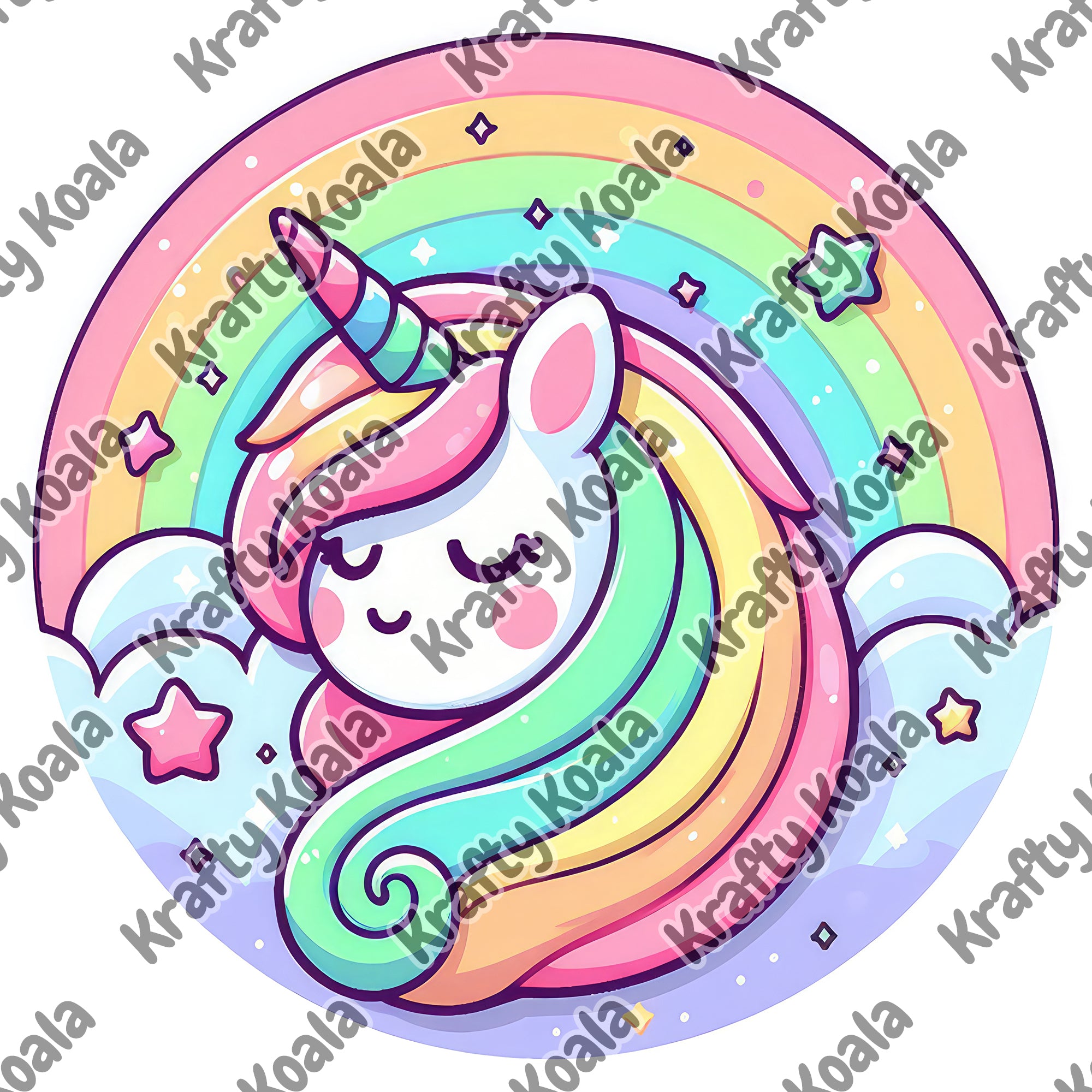 Unicorn 2 Circle Stickers