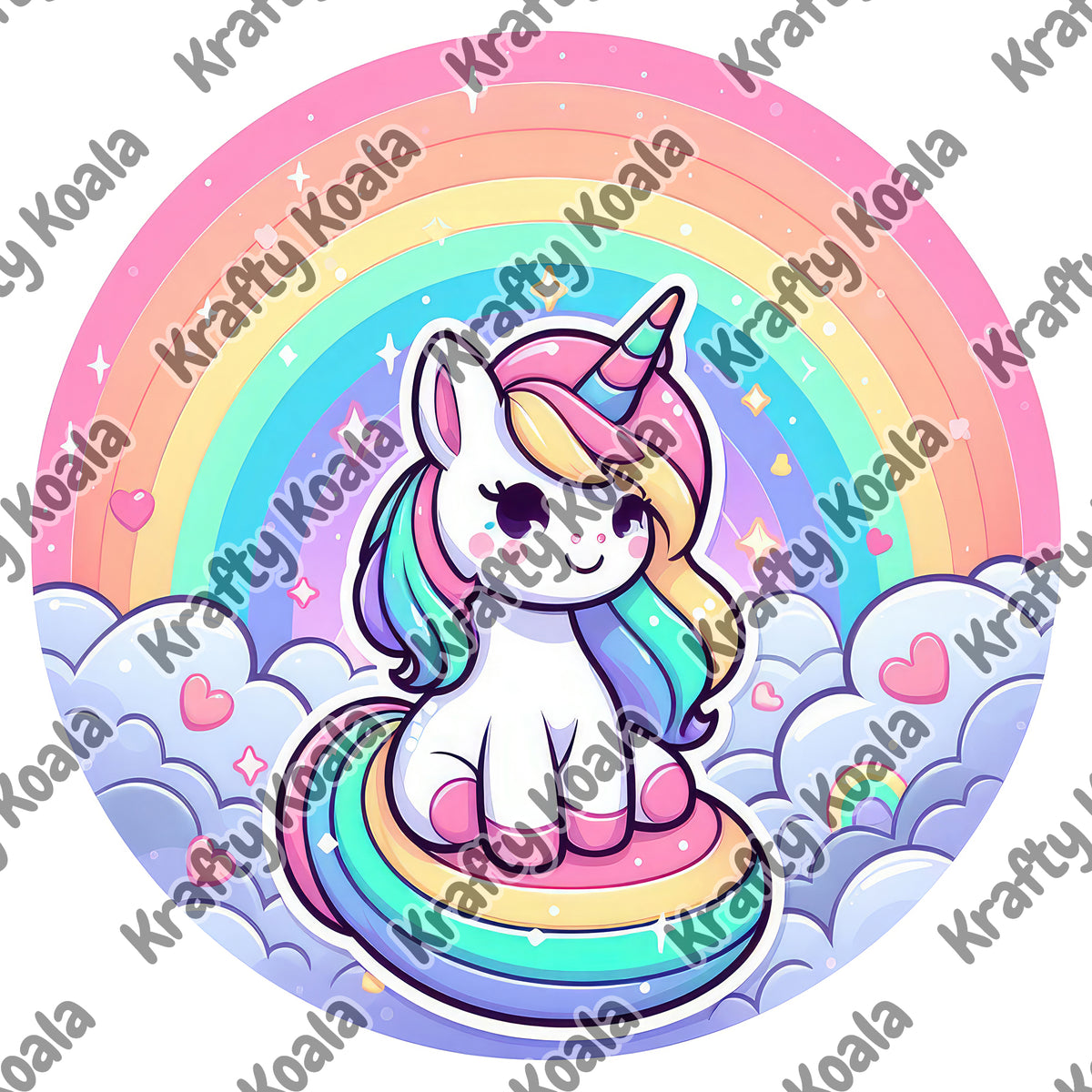 Unicorn 3 Circle Digital Design