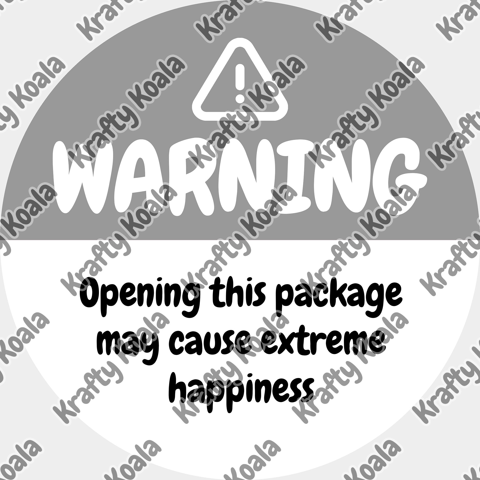 Silver Warning Happiness Circle Stickers