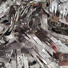 50mm Silver Rectangle Snap Hair Clips