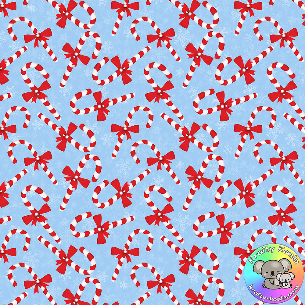 Blue Candy Cane Fabric