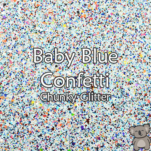 Baby Blue Confetti Chunky Glitter Fabric