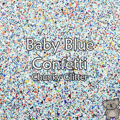 Baby Blue Confetti Chunky Glitter Fabric