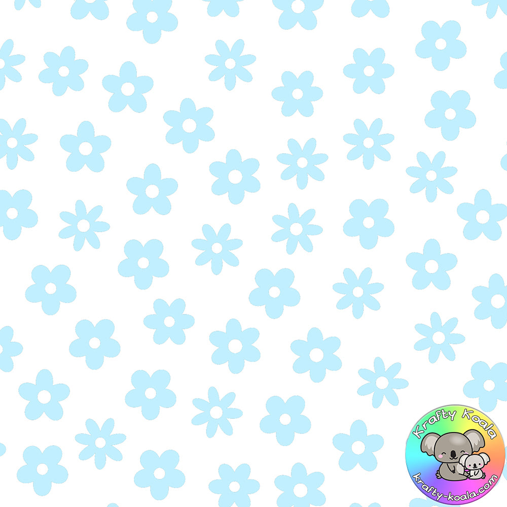 Baby Blue Flowers Fabric