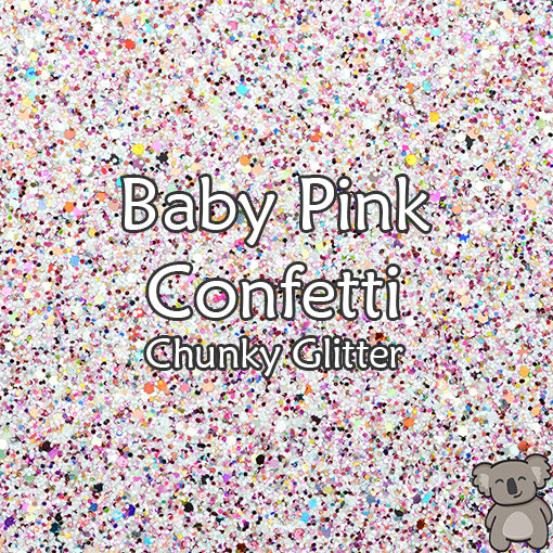 Baby Pink Confetti Chunky Glitter Fabric