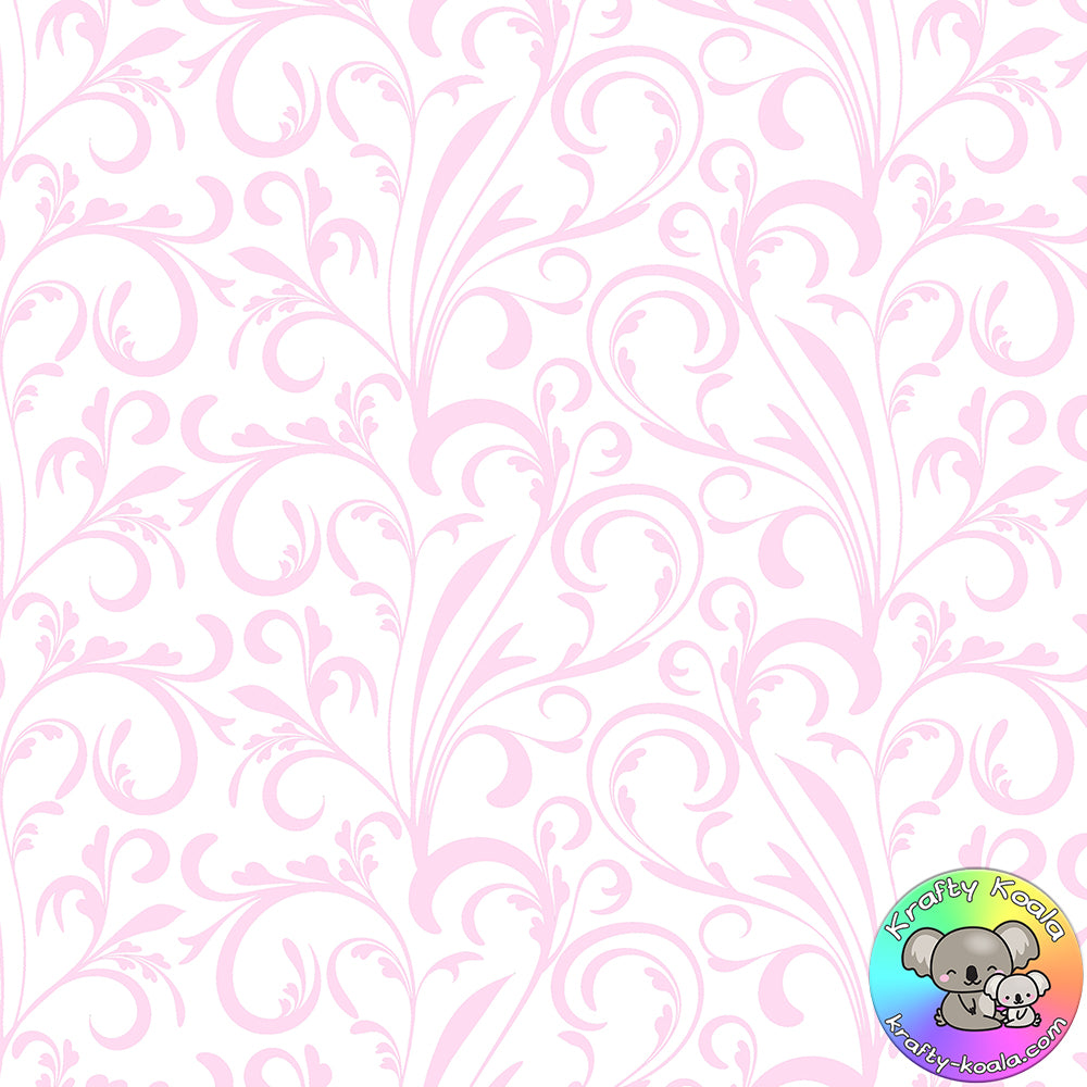 Baby Pink Filigree Fabric