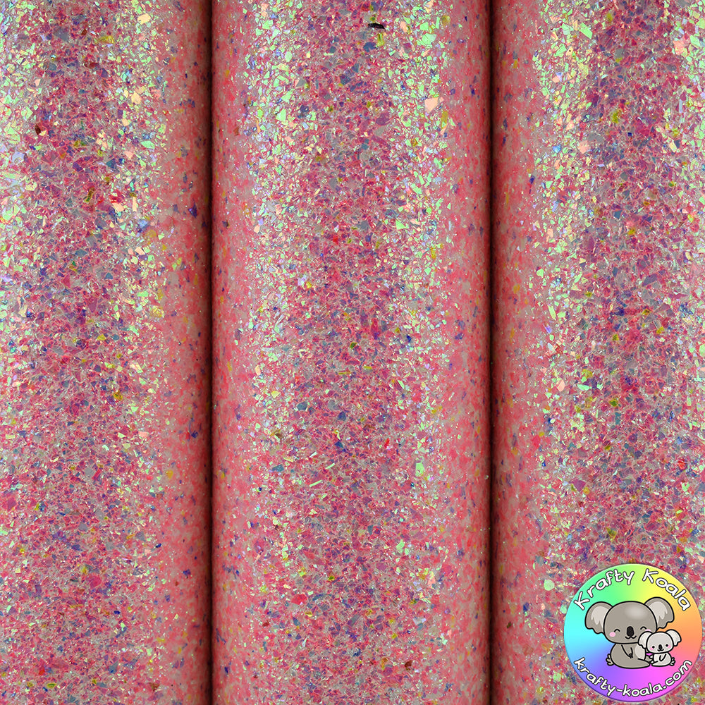 Baby Pink Stained Glass Glitter Fabric