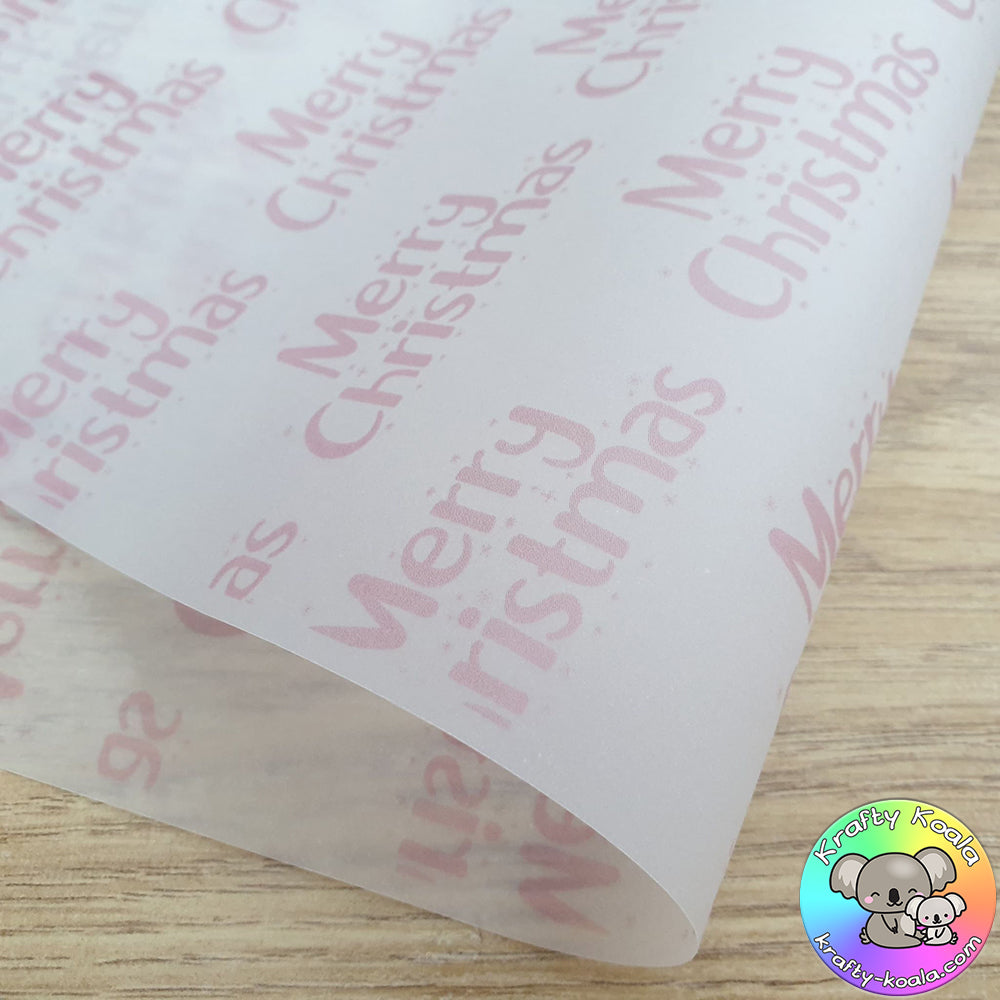 Baby Pink Merry Christmas Packaging Paper