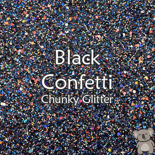 Black Confetti Chunky Glitter Fabric