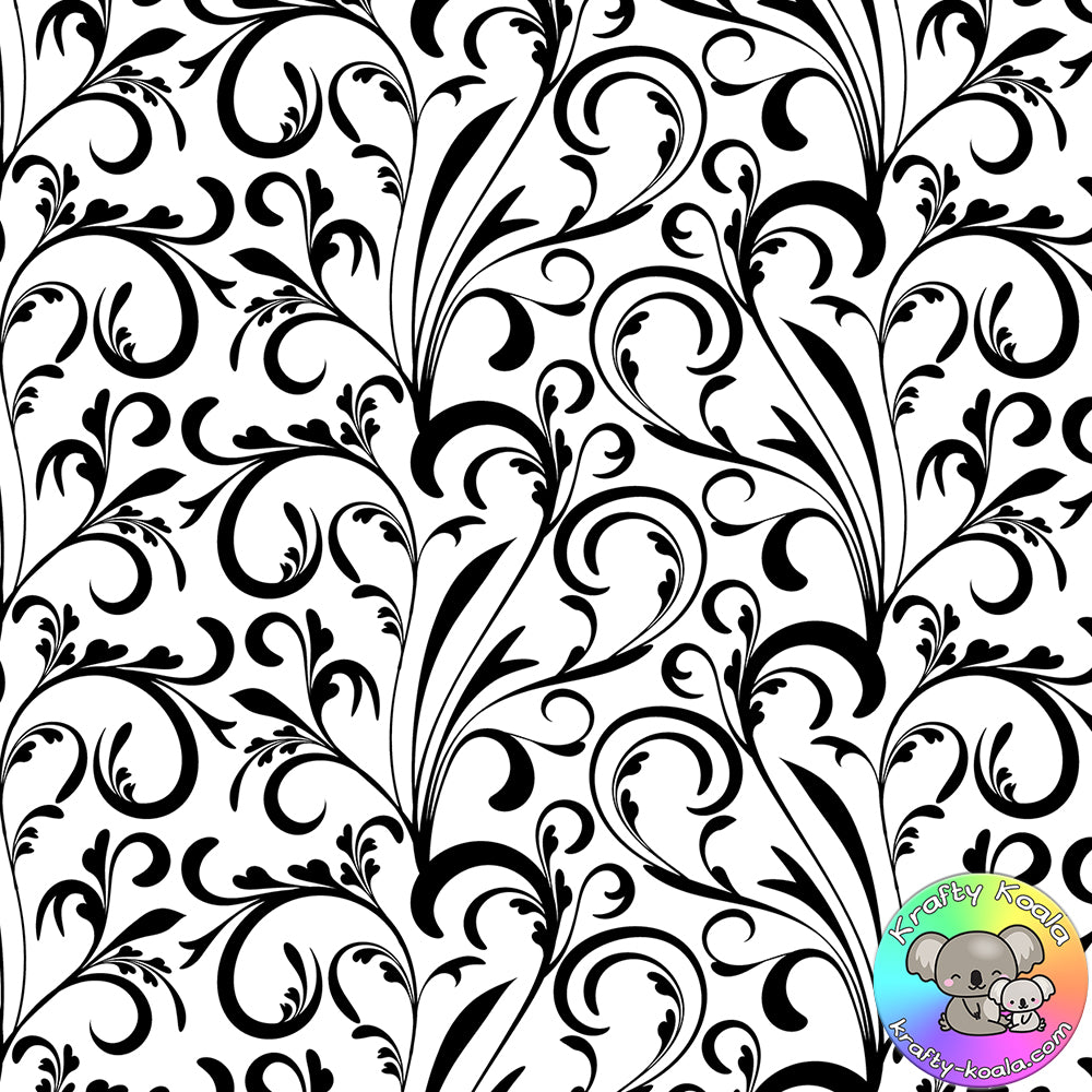 Black Filigree Fabric