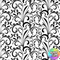 Black Filigree Fabric