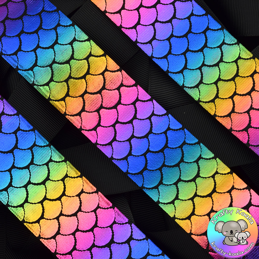 Black Mermaid Scales Ribbon