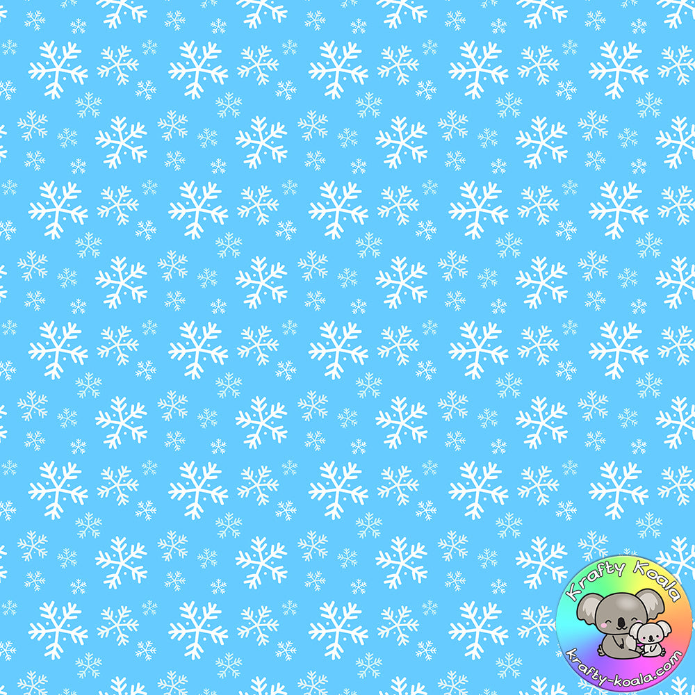 Blue Snowflakes Fabric