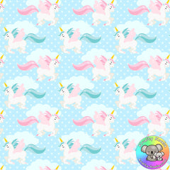 Blue Unicorns Fabric 2