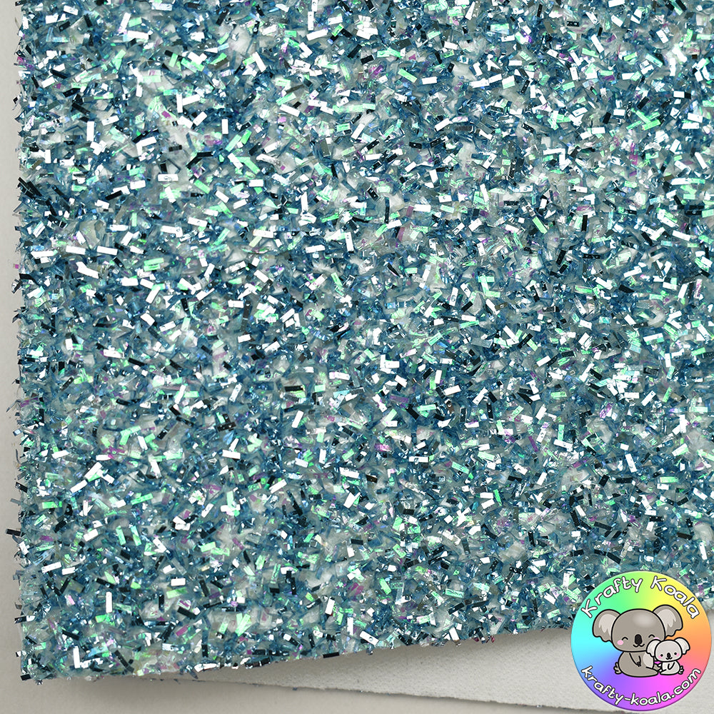 Blue & Silver Tinsel Fabric