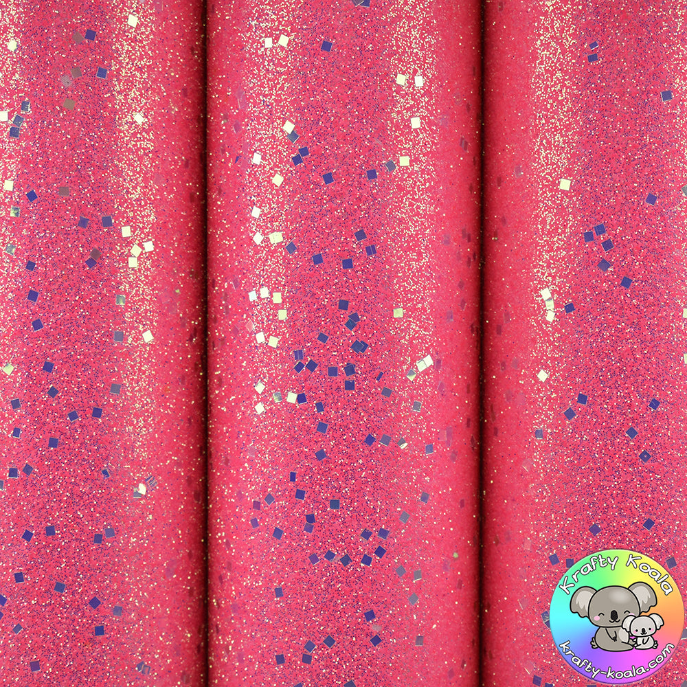 Bright Pink Glitter Ball Fine Glitter Fabric