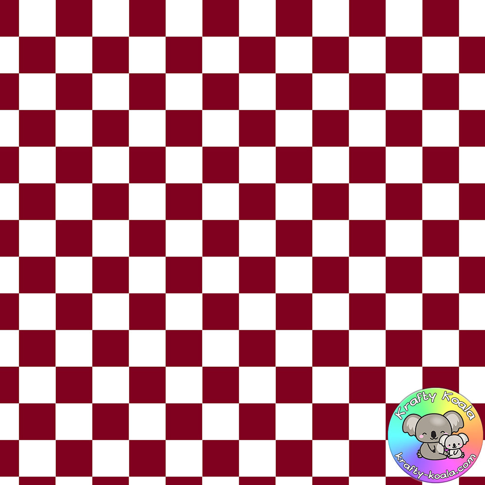 Burgundy Checkerboard Fabric