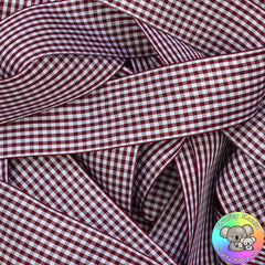 Burgundy Gingham Ribbon