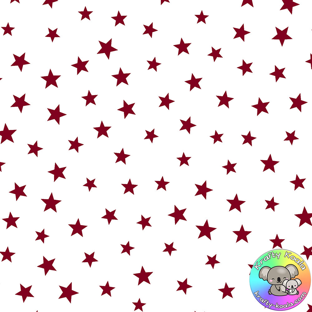 Burgundy Stars Fabric