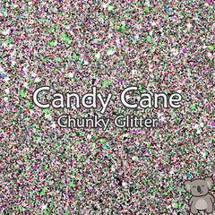 Candy Cane Chunky Glitter Fabric