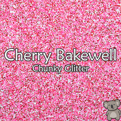 Cherry Bakewell Chunky Glitter Fabric