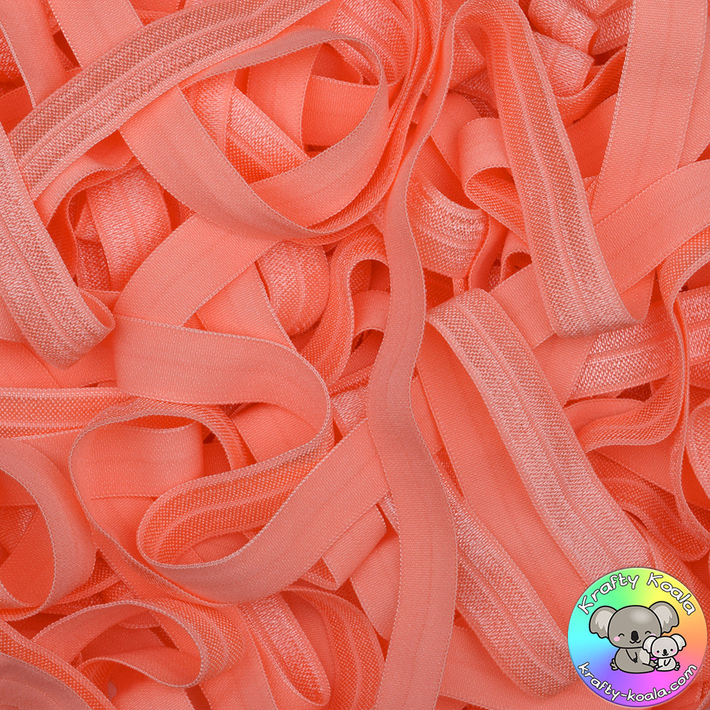 Coral Fold Over Elastic