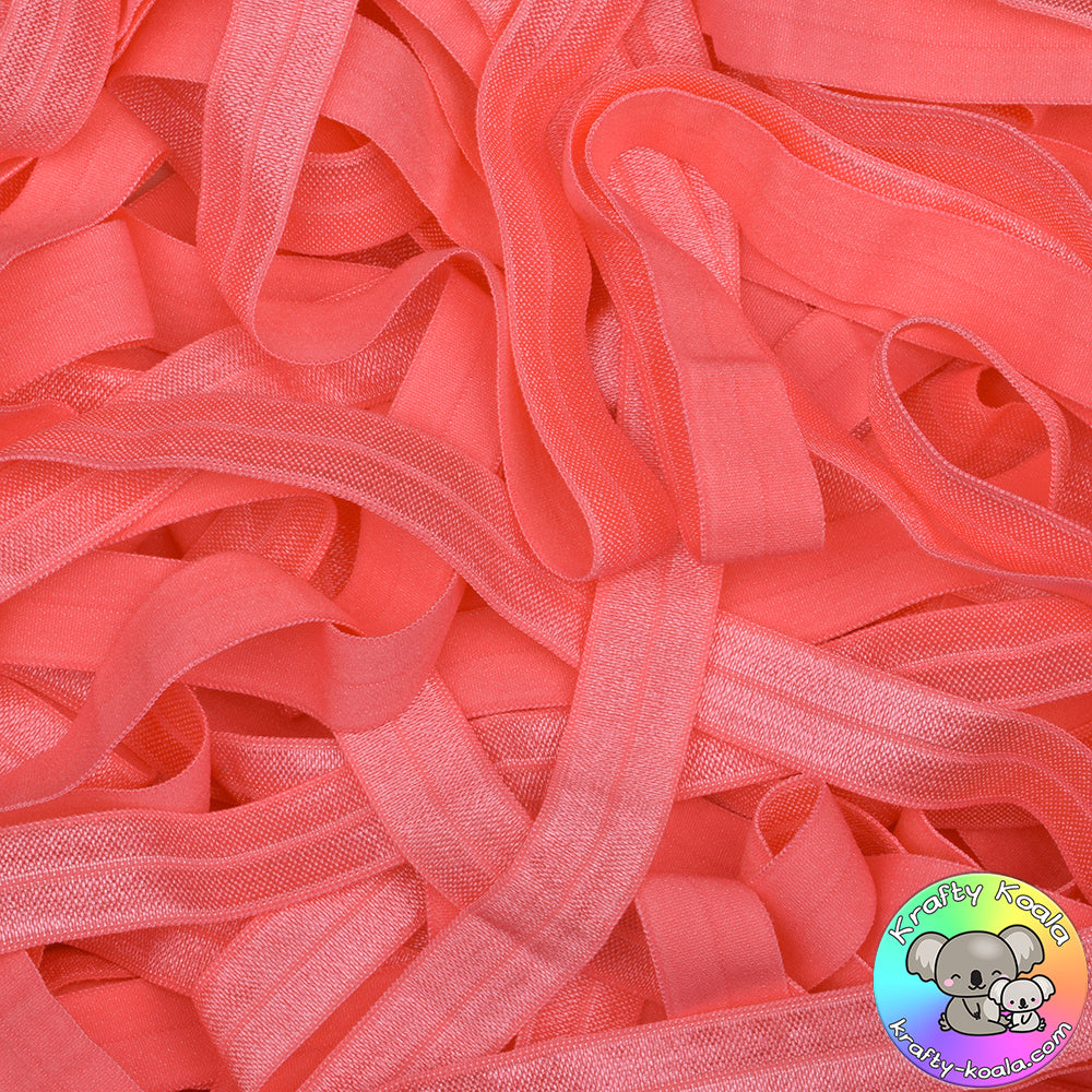 Coral Rose Fold Over Elastic