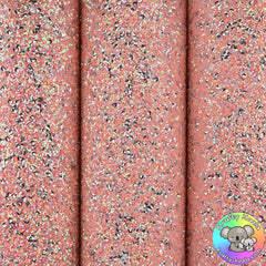 Coral Sequin Chunky Glitter Fabric