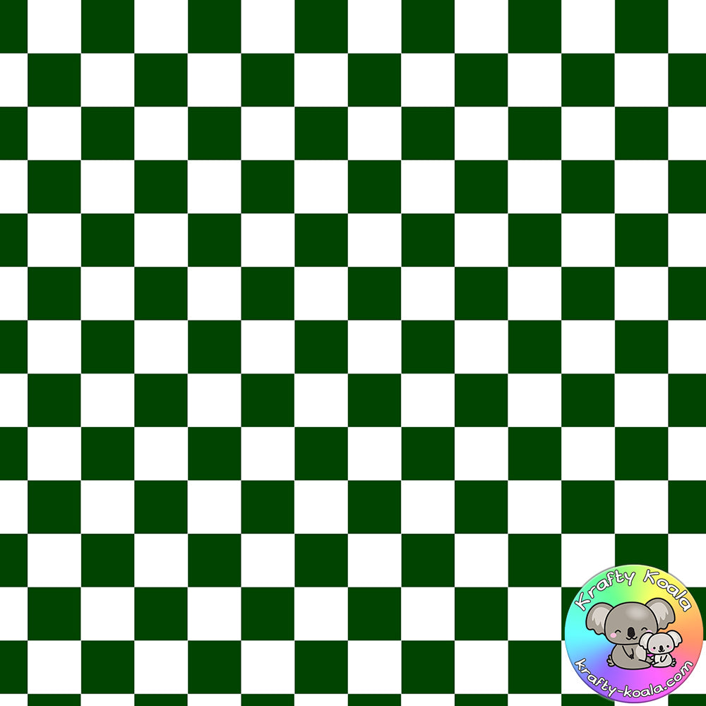 Forest Green Checkerboard Fabric