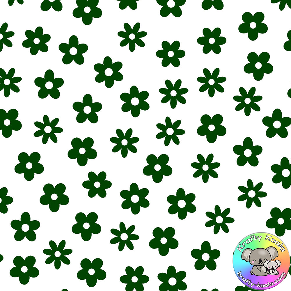 Forest Green Flowers Fabric