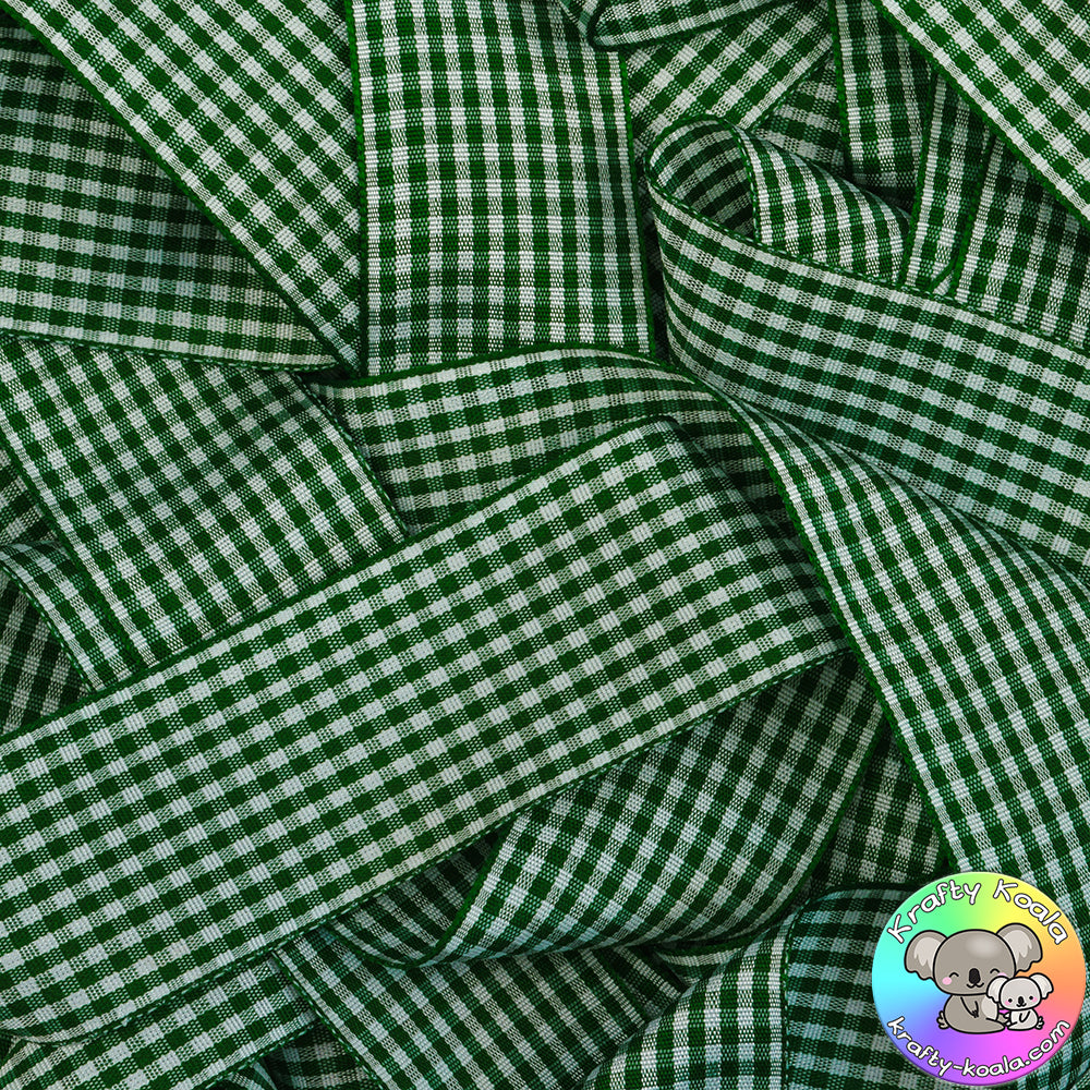 Forest Green Gingham Ribbon