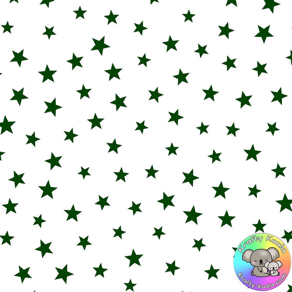 Forest Green Stars Fabric