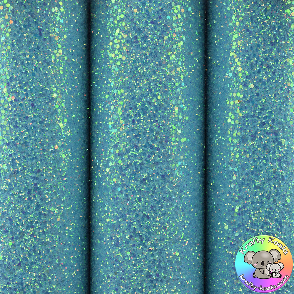 Frosted Blue Ultra Chunky Glitter Fabric