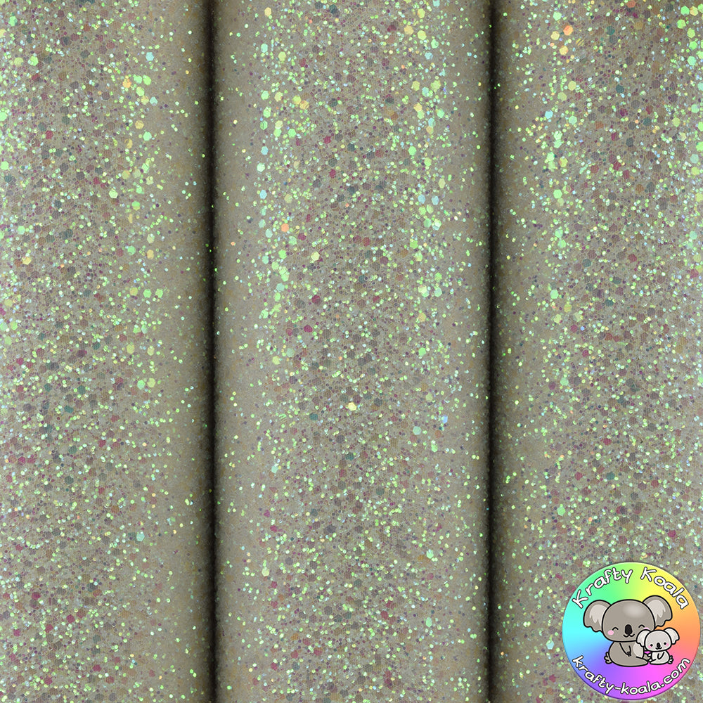 Frosted Cream Ultra Chunky Glitter Fabric