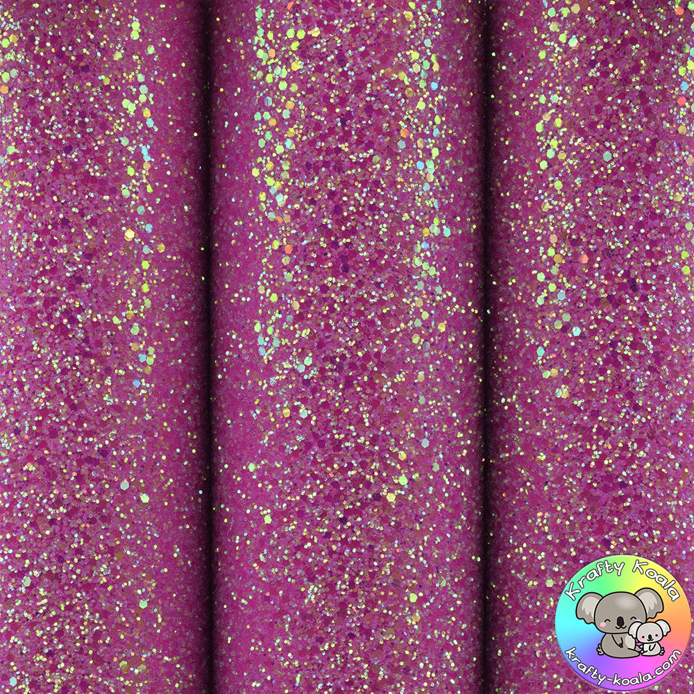 Frosted Hot Pink Ultra Chunky Glitter Fabric